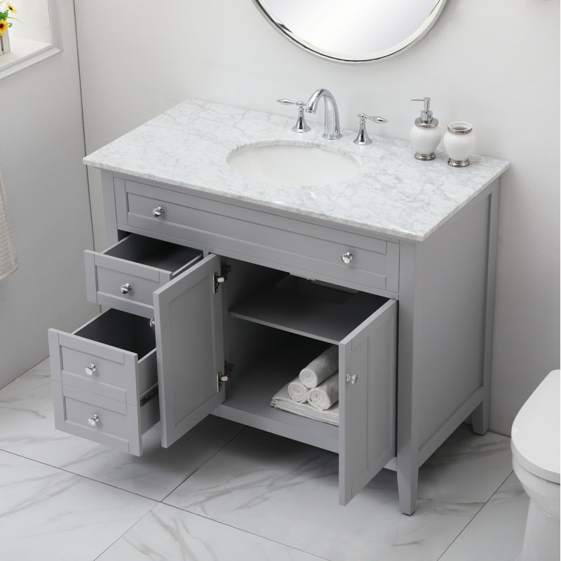Ensemble de meuble-lavabo simple 42 po Ain, Gris