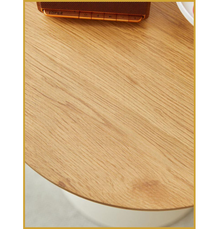 Ensemble de tables basses 2 pièces avec plateau en bois aggloméré blanc Base en acier, peu encombrante Facile à assembler