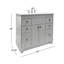 Meuble-lavabo simple 40 po - Finition gris clair avec comptoir en céramique blanche-534626108-534626111