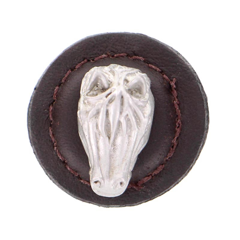 Equestre Mushroom Knob, Brown, Satin Nickel