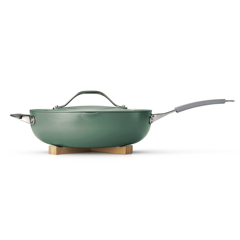 Tramontina 5 Qt Ceramic Non Stick All In One Plus Pan 5 Pc Set, Green