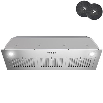 Hotte de cuisine encastrable 36 pouces 350 CFM en acier inoxydable avec filtre à charbon