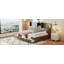 Lit de jour en bois pleine grandeur avec 3 tiroirs de rangement, tablette souple supérieure, tablette et ensemble de douilles et ports USB-118022277-118022275