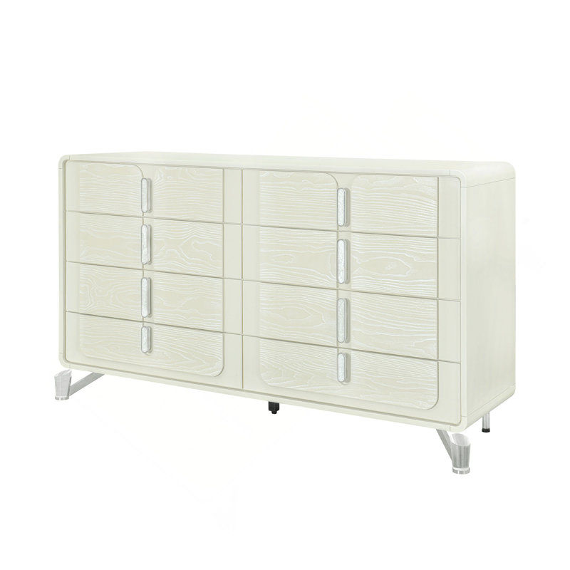 Commode avec poignées alignées et finition à panneau lisse