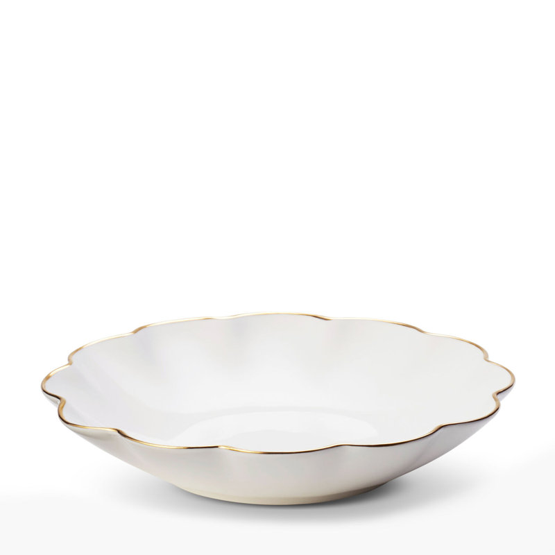 6.9'' White and Gold Hand-Painted Porcelain Appetizer Plates