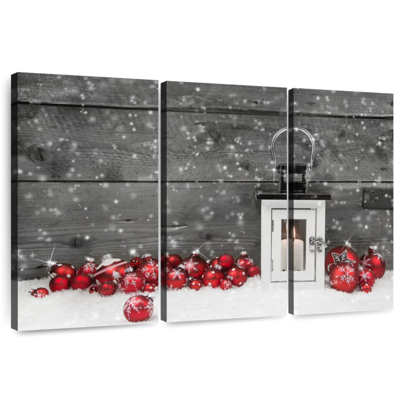 Boules de Noël rouge vif, H 28 po x l 45 po