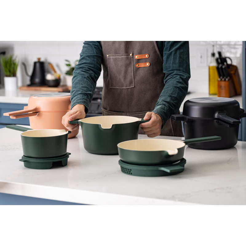 Alva 5-in-1 Green Ceramic Nonstick Cookware Set