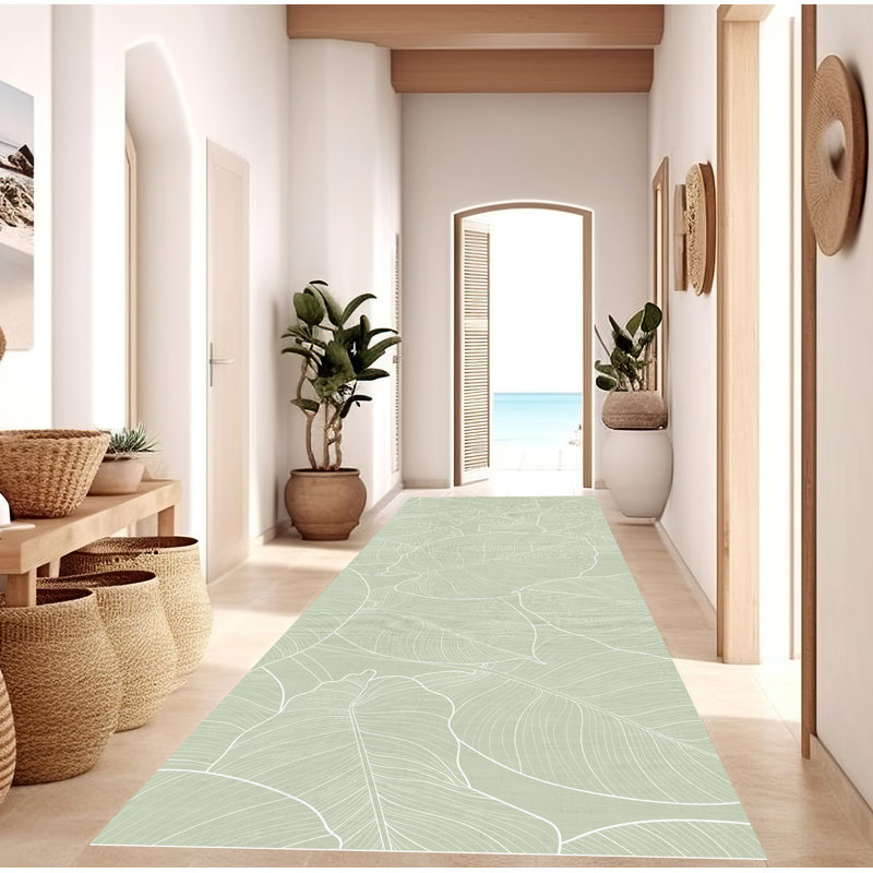 Amaiah Vinyl Machine Printed Area Rug, Rectangle 2'2" x 8'2.4"