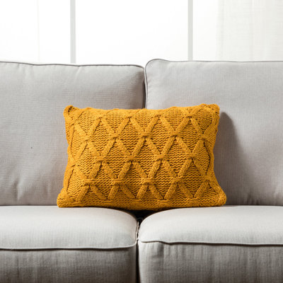 Gray Cable Knit Pattern Pillow Cover