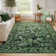 Kaldi Washable Rugs for Living Room Botanical Print Area Rug Non Slip Stain Resistant Dining Room Mat