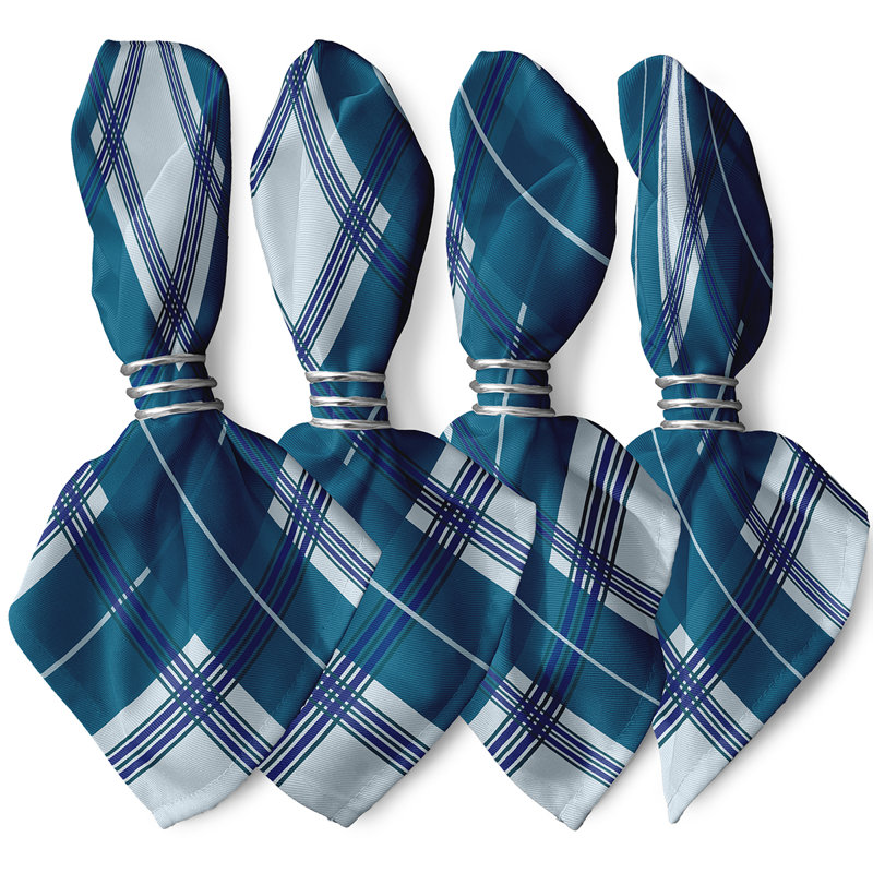Ensemble de serviettes 4 pièces Abbot, L 18 po x L 18 po, Bleu clair / bleu sarcelle