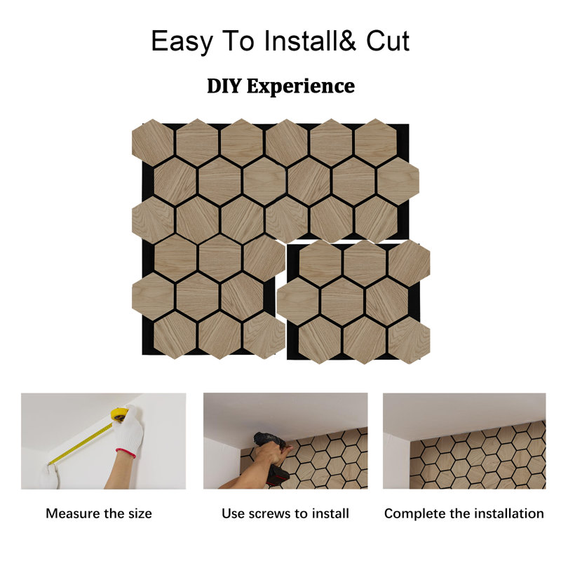 Panneau acoustique en placage de bois véritable collé à plat - Grille murale à lattes insonorisante pour salon, studio ou salle de piano - Installation facile, décorative et fonctionnelle