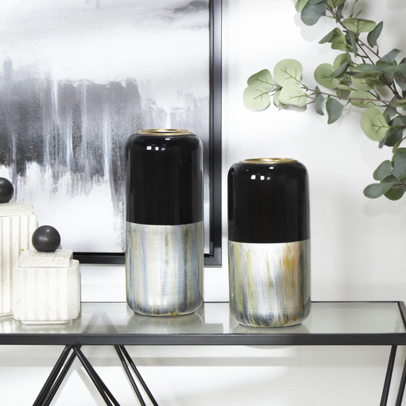 Ensemble de vases de table en métal 2 pièces Archambault, Argent, H 13,05 po x l 5,65 po x P 5,65 po