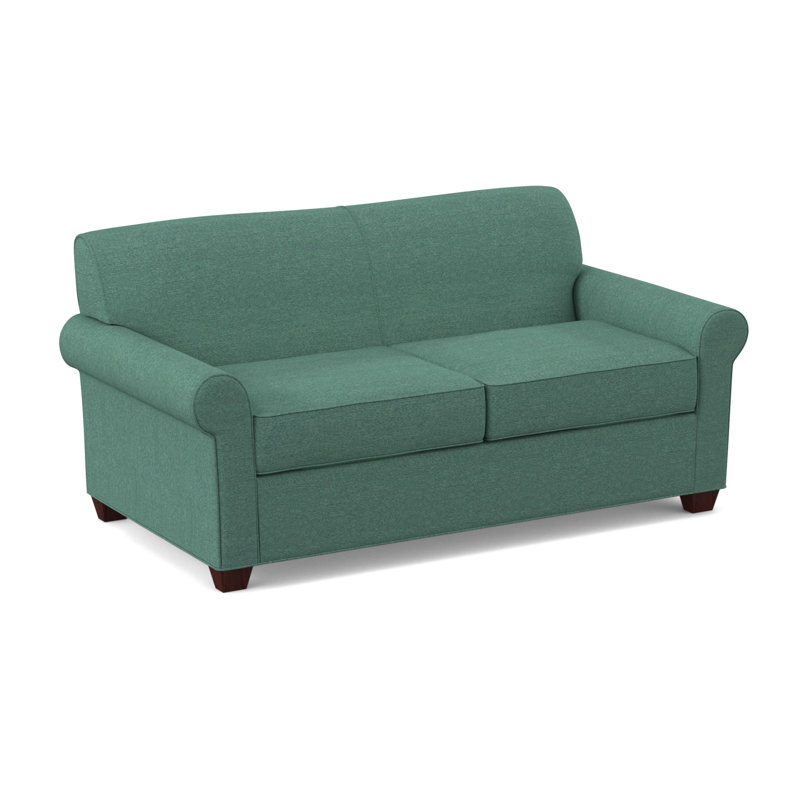 Finn Rolled Arm Sofa with Reversible Cushions, Cafelle, Antic Lagoon, 34" H x 75" W x 36" D