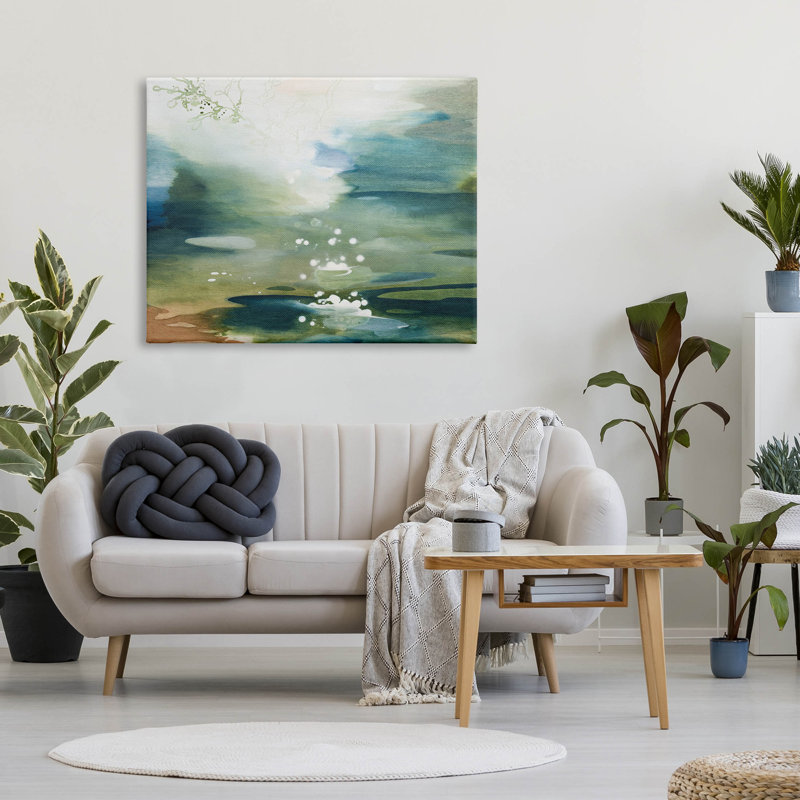 «Water Surface Landscape Bubbles» par Tara Leaver, H 36 po x l 48 po x P 1,5 po, Toile tendue