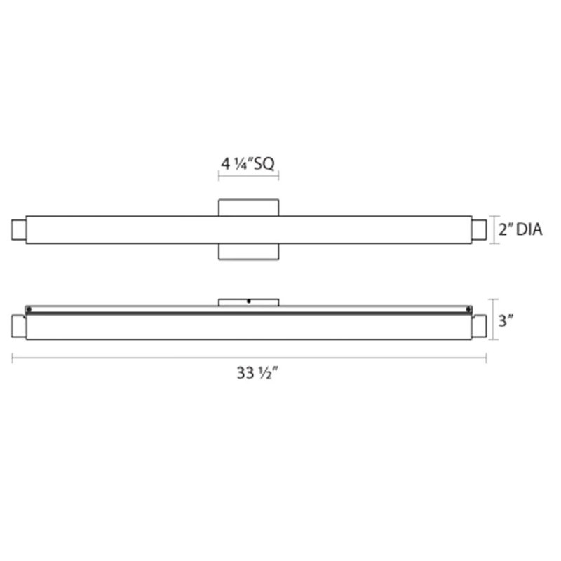 Tubo Slim Dimmable LED Bath Bar, Polished Chrome, Drum