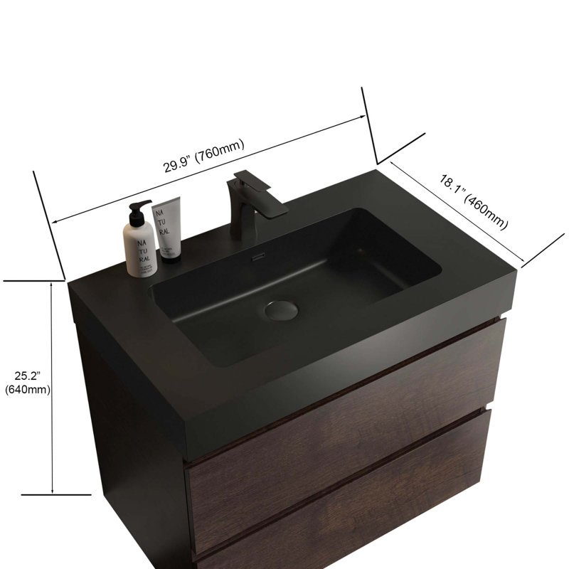 Bassin intégré intégré en quartz sans drain ni robinet