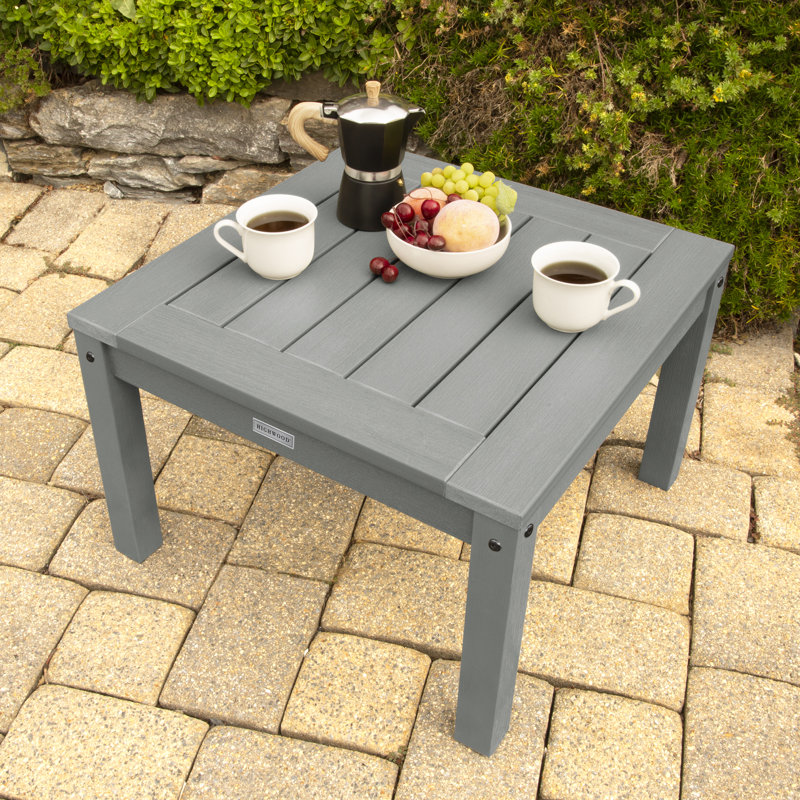 Table d'appoint en plastique Arbnora, Teck côtier