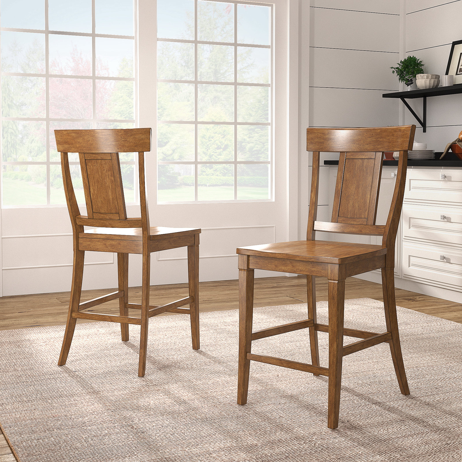 Fortville Bar and Counter Stool, Oak, Counter Stool (24.21" Seat Height)