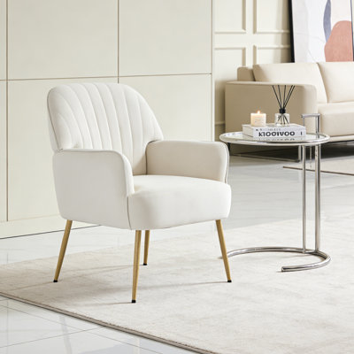 Chaise de salon rembourrée en velours Comfy