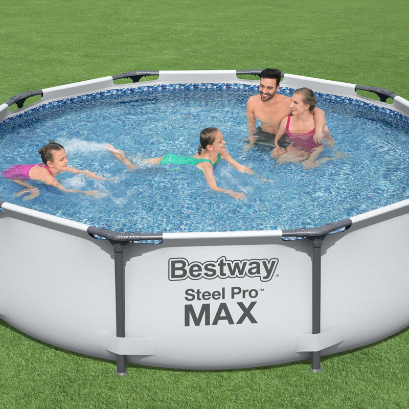 Plastic Round Inflatable Pool H x W x L , with Pump Included, 76cm H x 305cm W x 305cm L