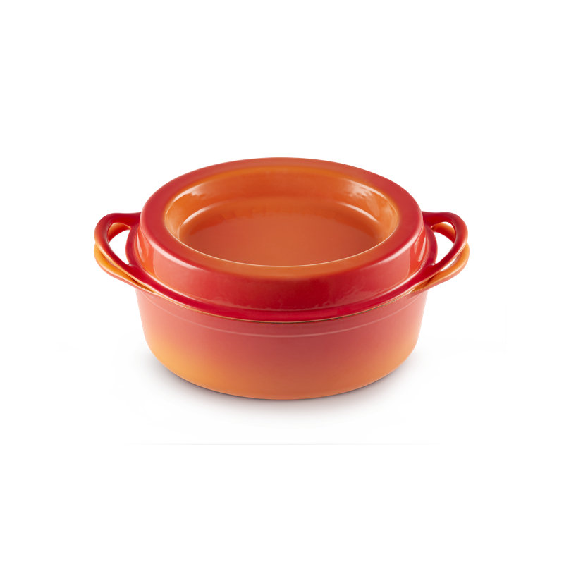 Le Creuset Enameled Cast Iron Traditional Oval Doufeu , 7.25 Qt. - Oyster, Orange