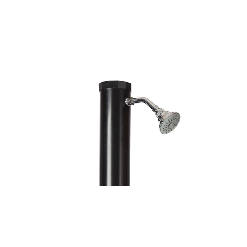 89 in. H Solar Powered Temperature Controlled Portable Plastic Free Standing Outdoor Shower with Detachable Shower Head and Footwash Spout and Duckboard