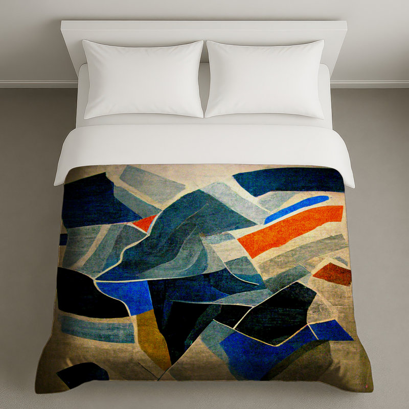 Housse de couette abstraite Modern Bedding Art, Lit simple