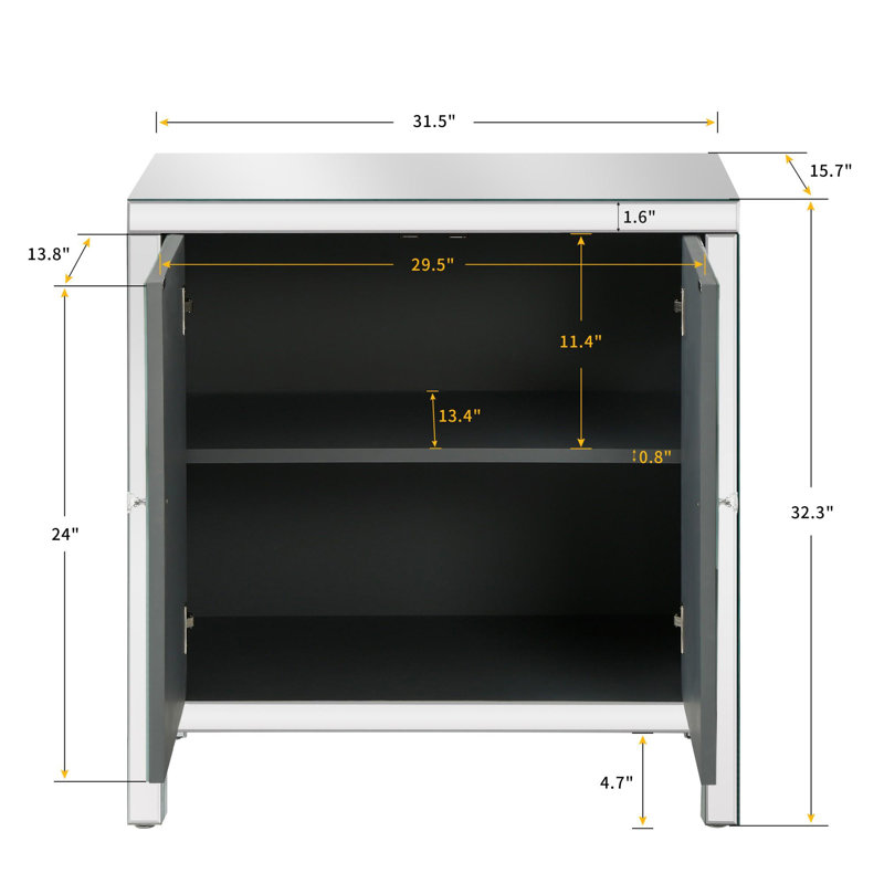 Armoire de rangement avec garniture de miroir, Argent + gris