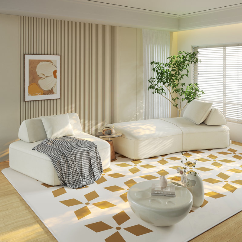 Modular Sectional Sofa Set with Removable Backrests and Soft Pillows