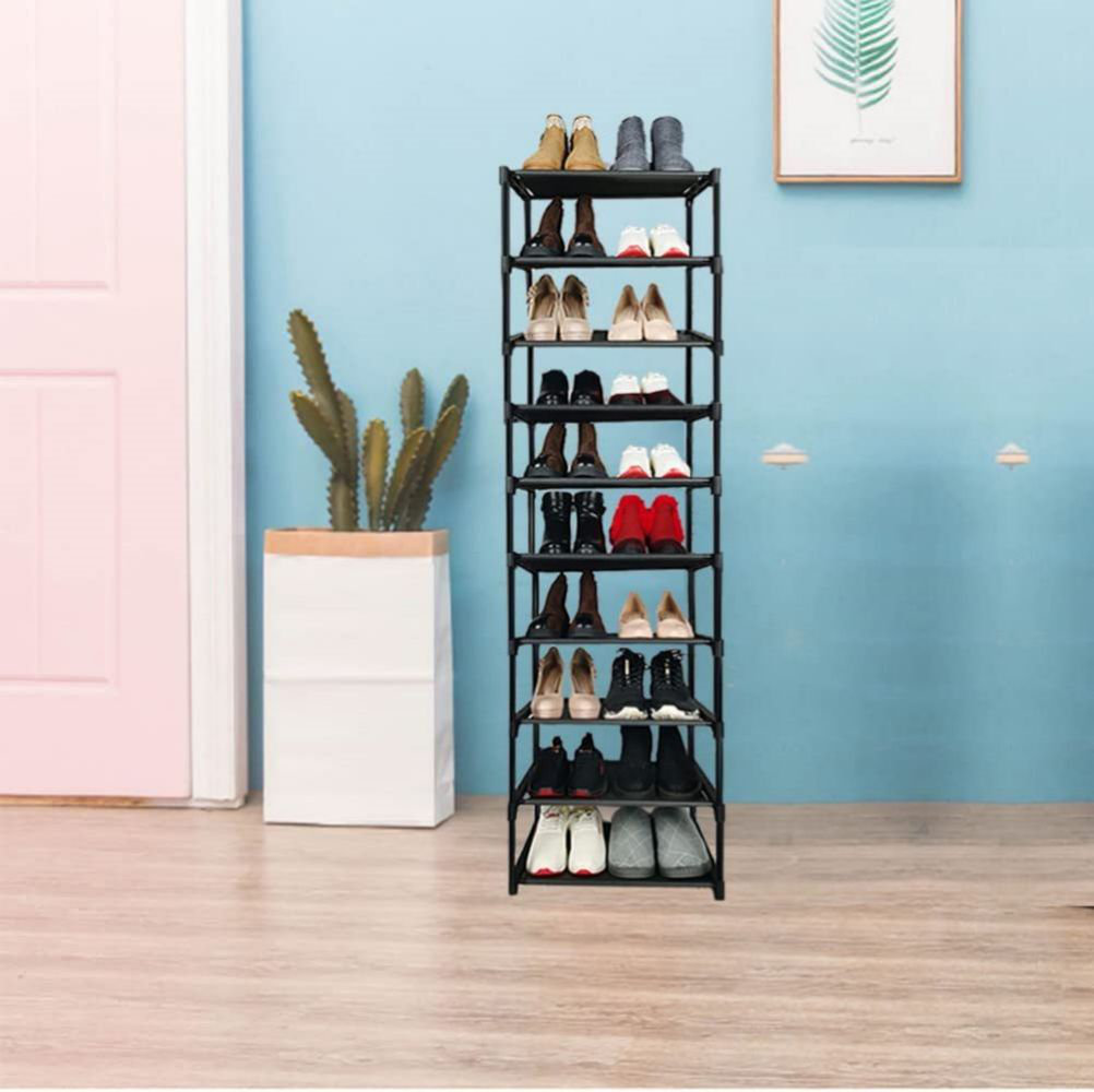 20 Pair Stackable Shoe Rack Rebrilliant Finish: Black