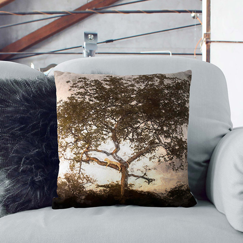 Leopard Siesta Cushion with Filling, Black, 40cm H x 40cm W x 15cm D