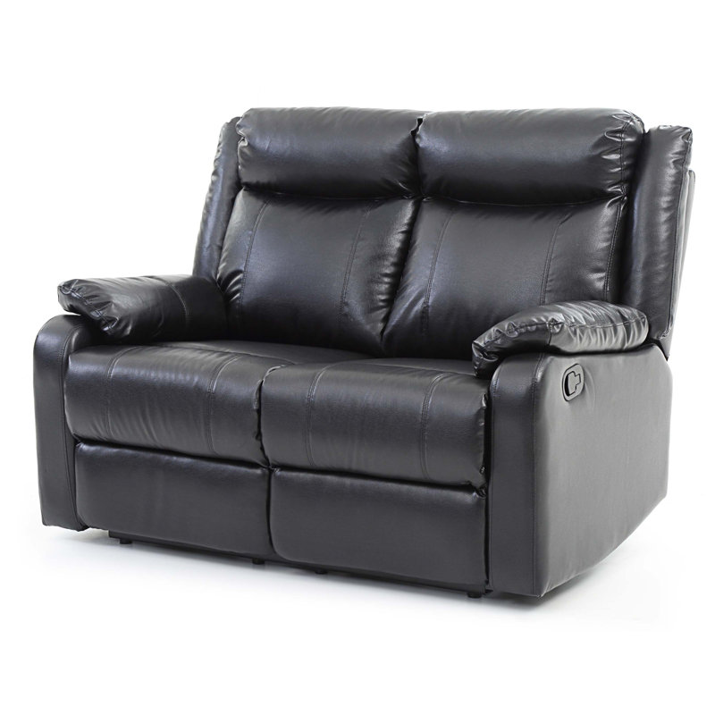 Fauteuil inclinable en cuir Djimon, Similicuir noir