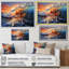 «Blue and Orange Sunrise Waves IV» - art mural vagues côtières-807731249-807731327