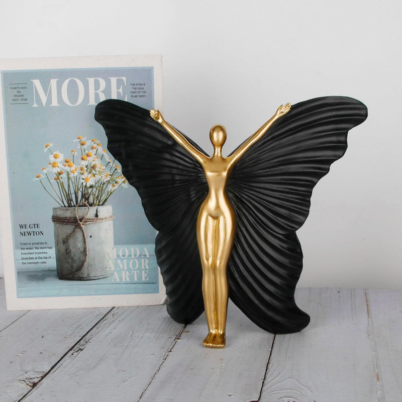 Sculpture abstraite moderne pour la maison - statue de fée en fée en résine pour décor de bureau à domicile et de chambre à coucher