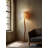 Wabi-Sabi Vintage-Style Paulownia Wood & Linen Shade Floor Lamp