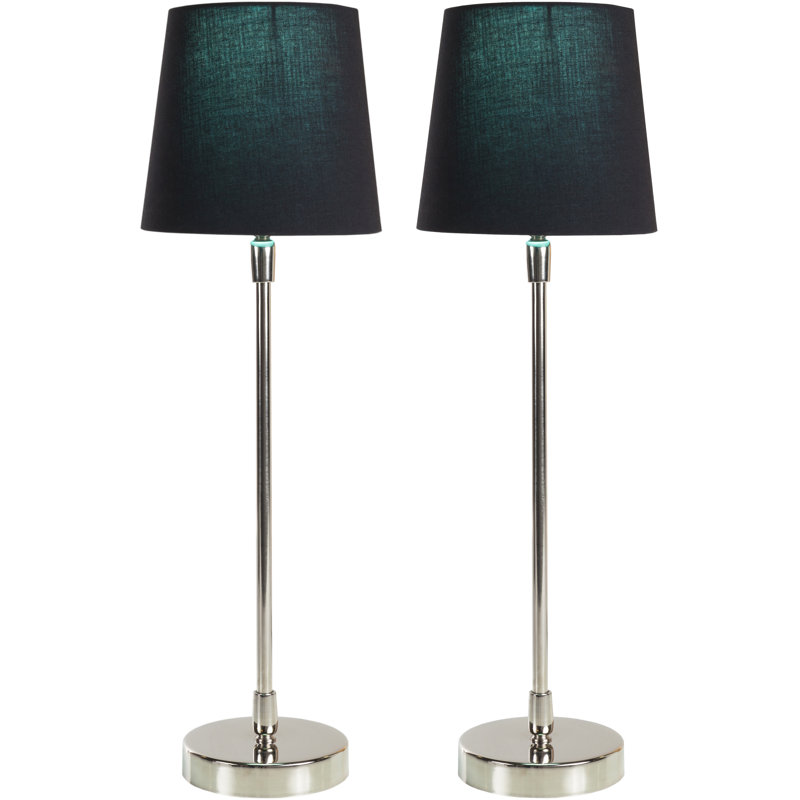 Ensemble de lampes de table en acier inoxydable 18 po Balee, Turquoise