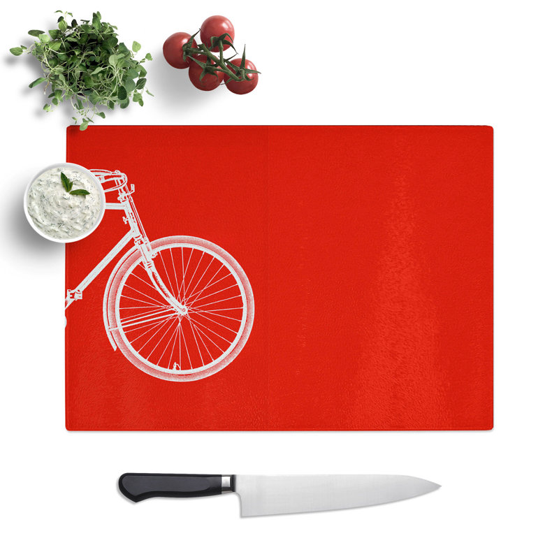 Bicycle Abstract No.2 Chopping Board, 0.4cm H x 20cm W x 28.5cm L