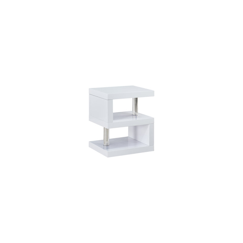 Blanchette Floor Shelf End Table, White