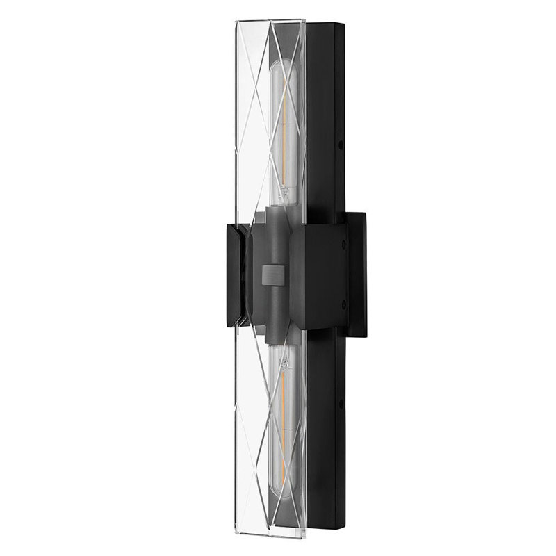 Hinkley Monte Etched Glass Bathroom Vanity, Black Oxide