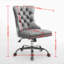 Chaise de bureau, chaise de bureau moderne rembourrée capitonnée en chenille avec base en métal chromé, chaise de bureau pivotante réglable-19831791