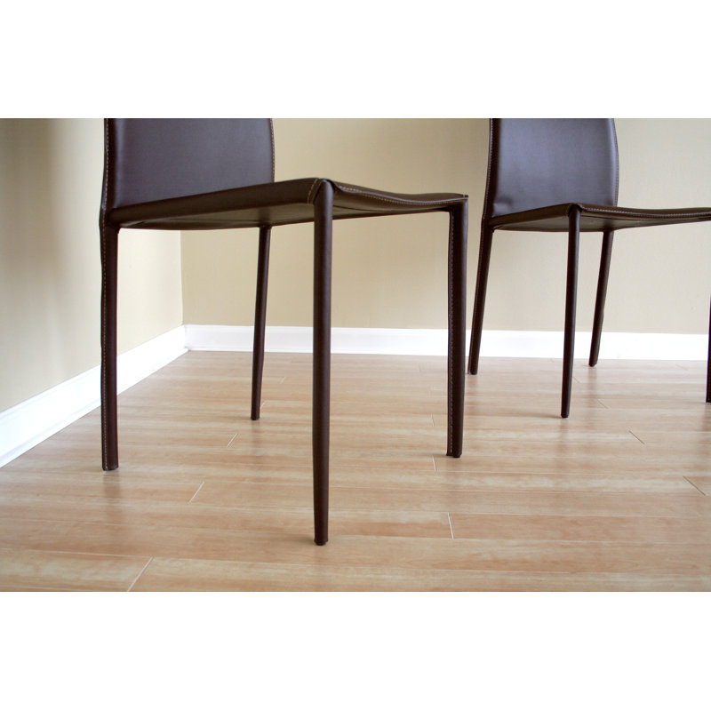 Berryhill 18'' H Upholstered Metal Side Chair, Brown