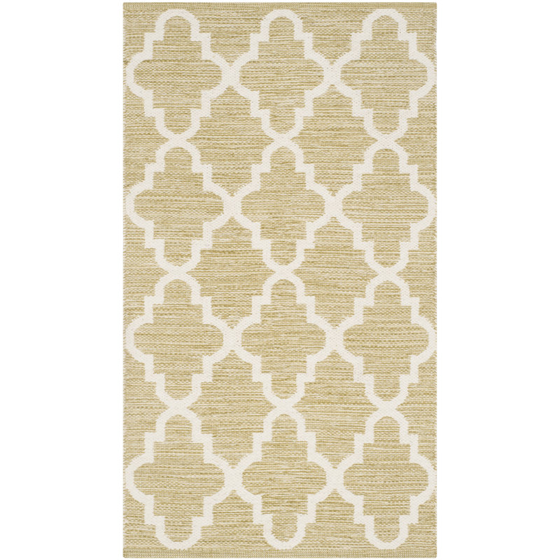 Lockbourne Hand Woven Cotton Geometric Rug, Rectangle 2'6" x 4'