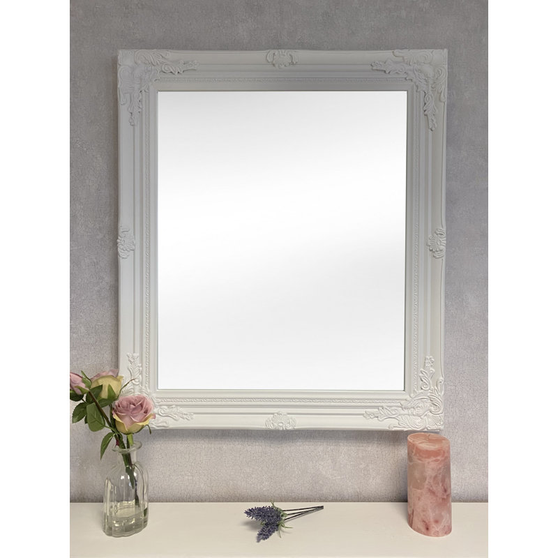 Meadowdale Solid Wood Framed Wall Mounted Accent Mirror, White