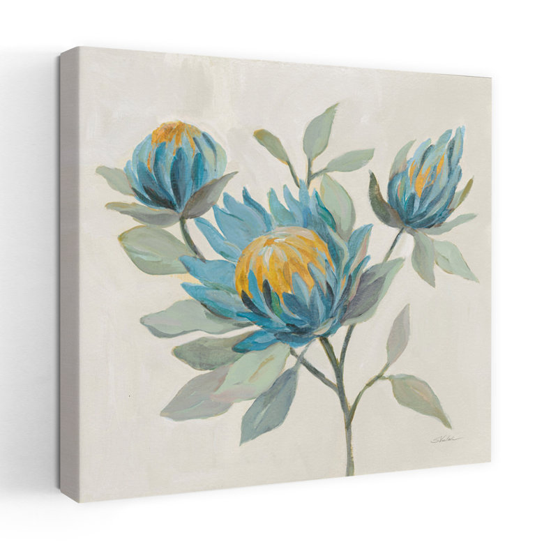Art floral tropical champ bleu II, H 36 po x l 36 po