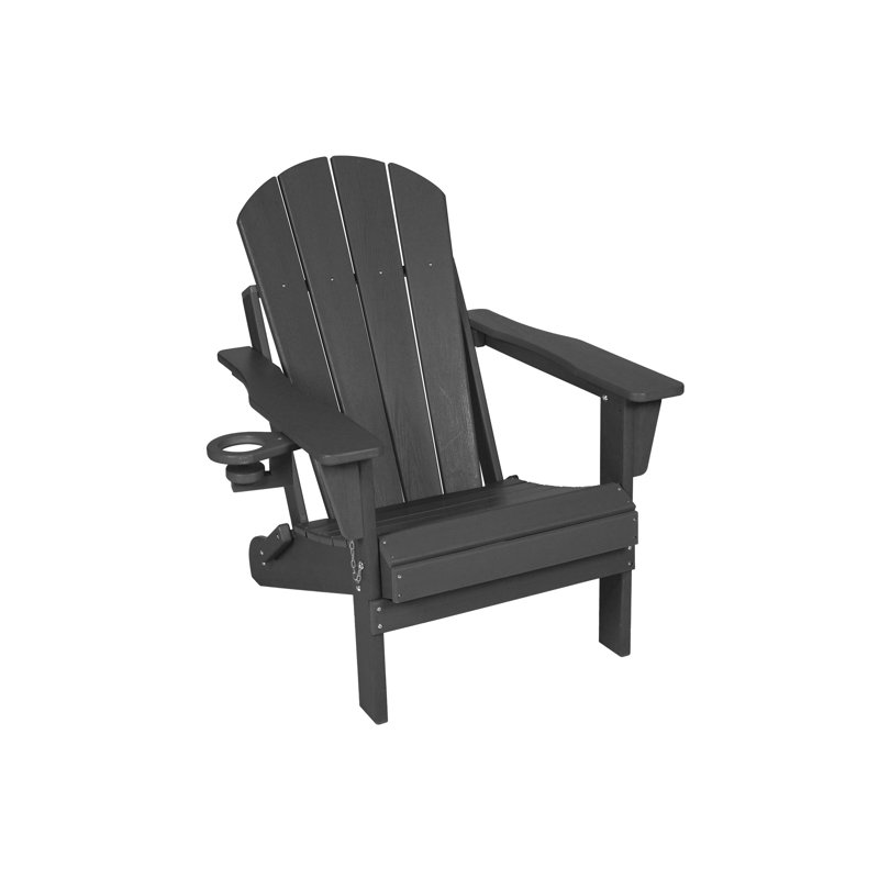 Composite Chair With Wood Texture - Gray, Dual Cup Holder And Benign Tall Cozy, Gray