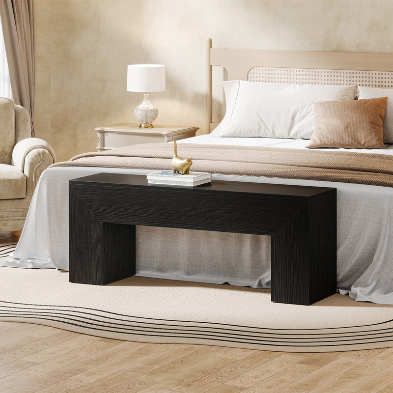 Banc de lit de ferme 47 po pour chambre, Brun naturel