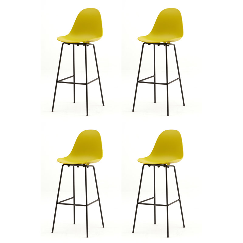 TA Bar & Counter Stool, Bar Stool (29.5" Seat Hight), Black, Mustard