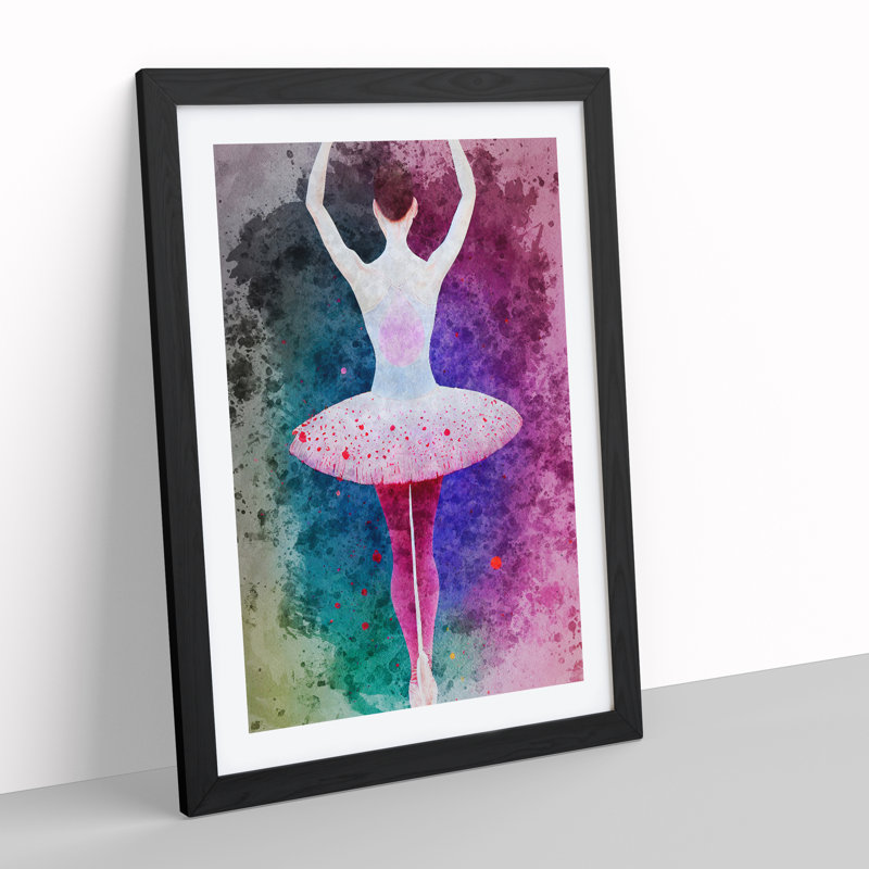 Beauteous Ballerina - Single Picture Frame Print, 64cm H x 46cm W x 2cm D, Black Framed