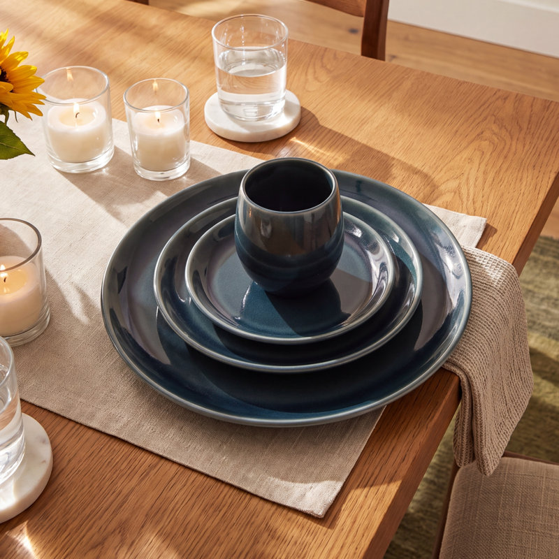 Borgen Piece Stoneware Dinnerware Set, Adriatic